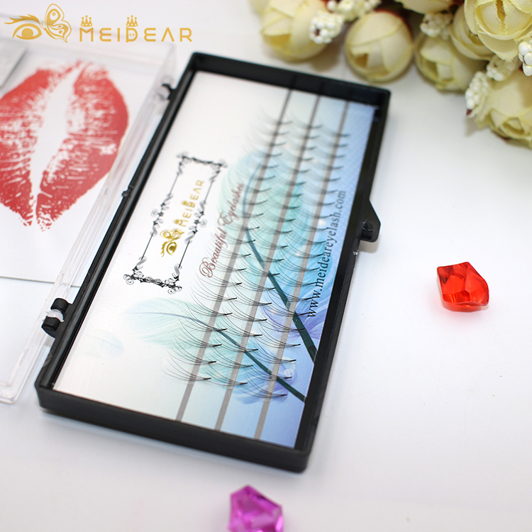 Wholesale fuffly natural looking pre made volume eyelash extension with private label